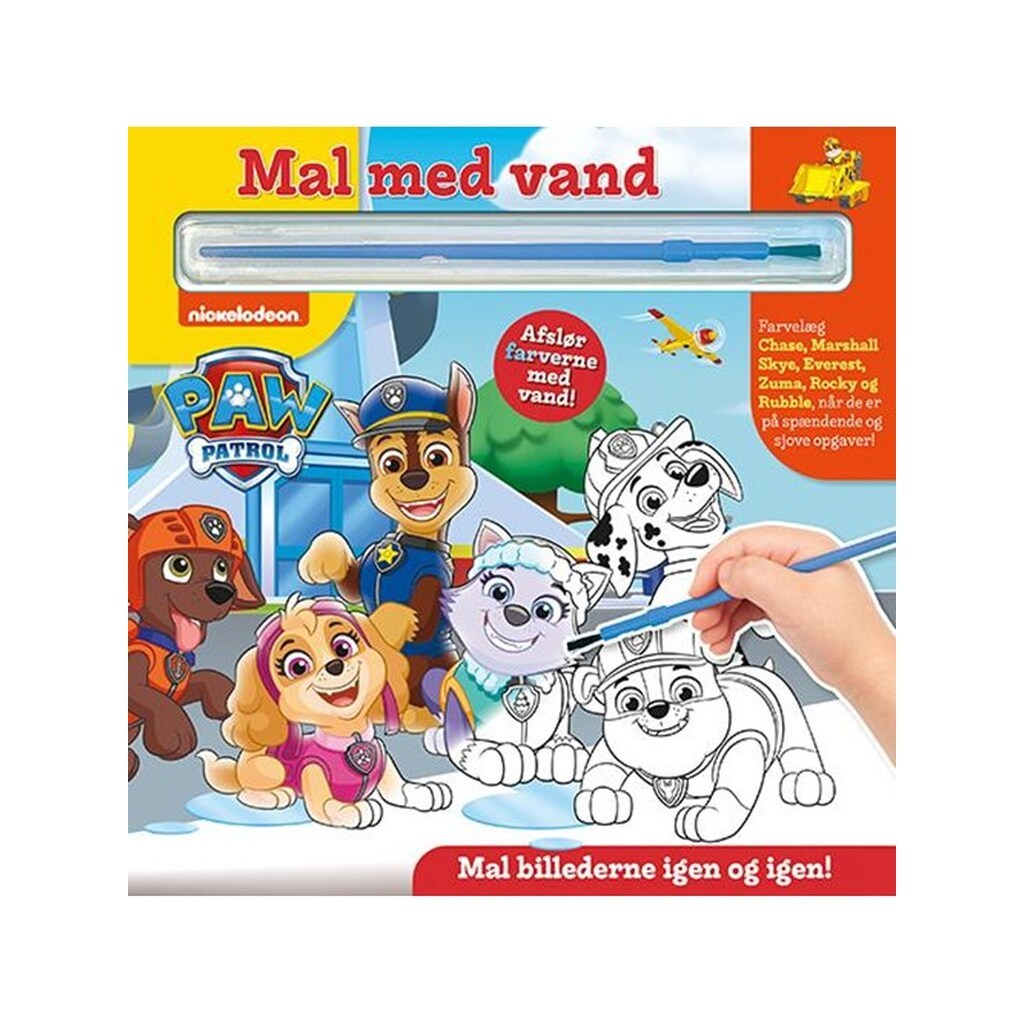 Mal med vand - Paw Patrol (bog med pensel - farvel - Børnebog - Papbog