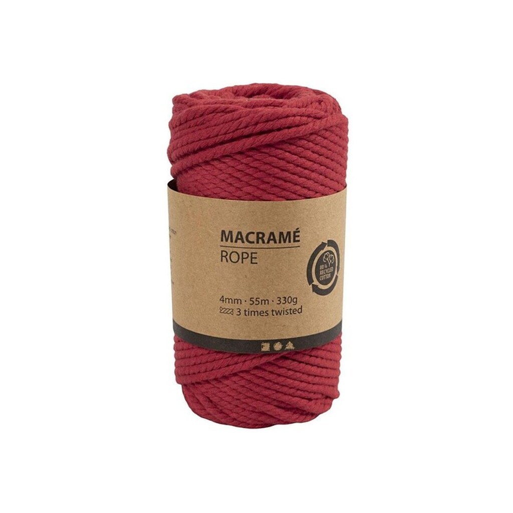 Creativ Company - Macrame Cord Red 55m