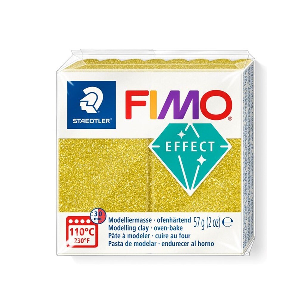 Staedtler FIMO modeller 57g. Glitter Guld