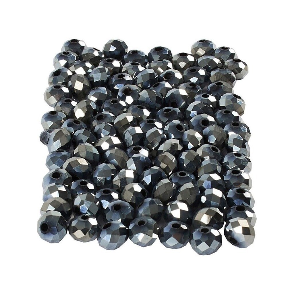 Creativ Company Faceted Beads Metallic Black 100pcs.