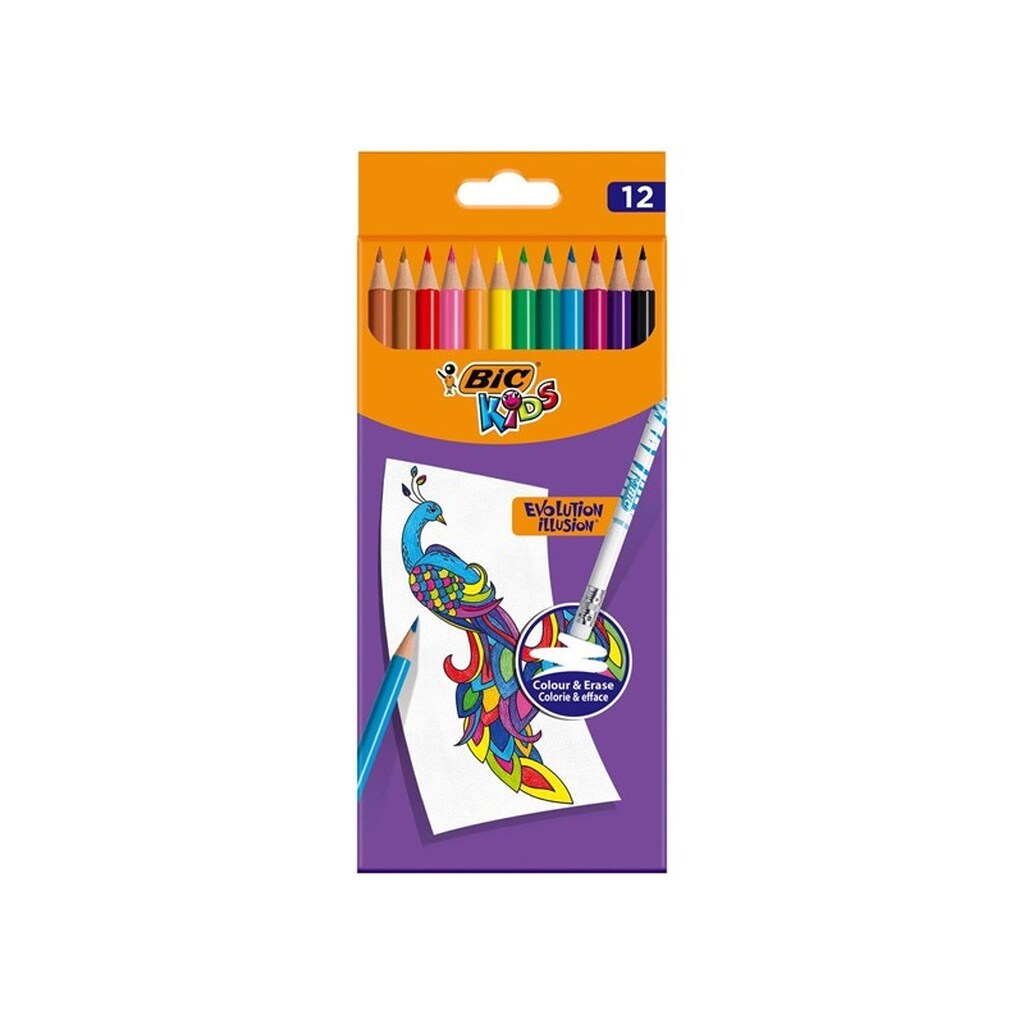 BIC Kids Evolution Erasable Colored Pencils 12 pcs.
