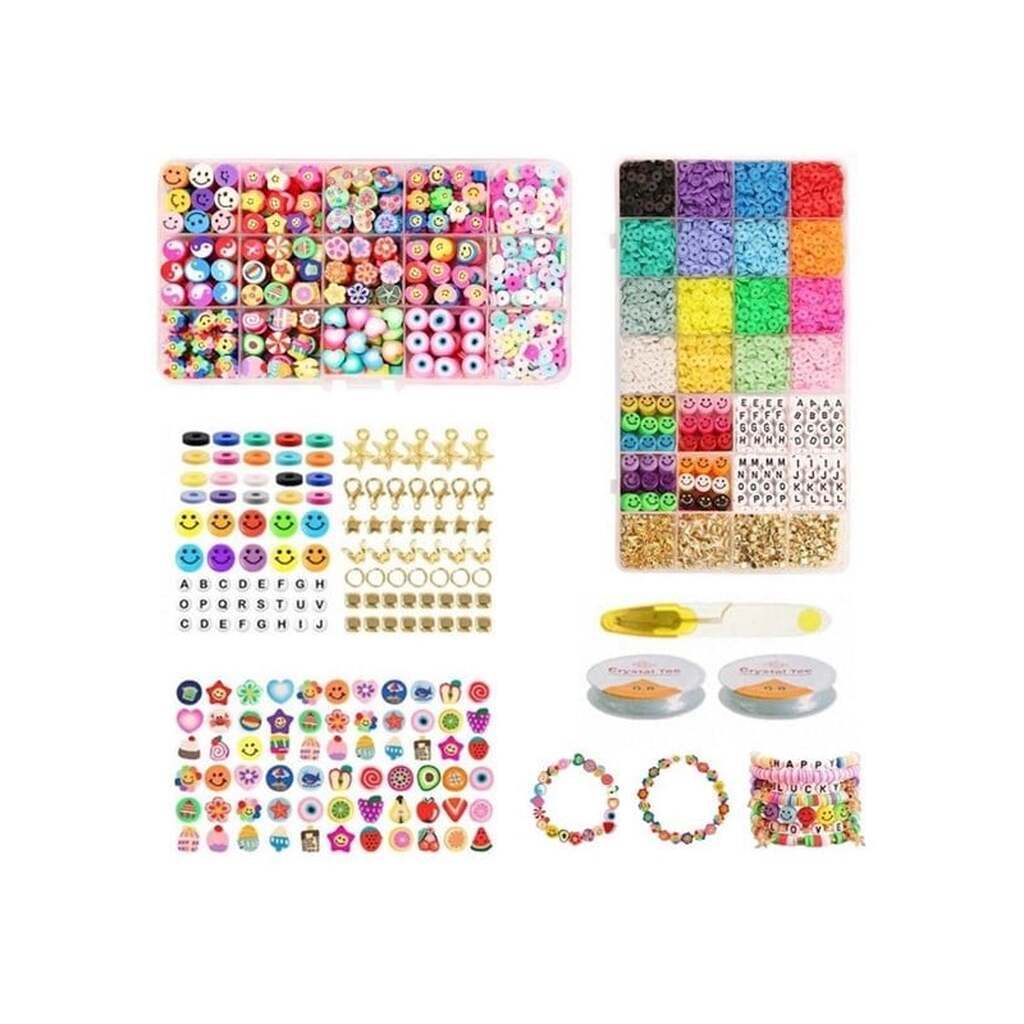 Pro Fimo Smykkesæt - Heishi &amp; Charms Perler - 4500 stk