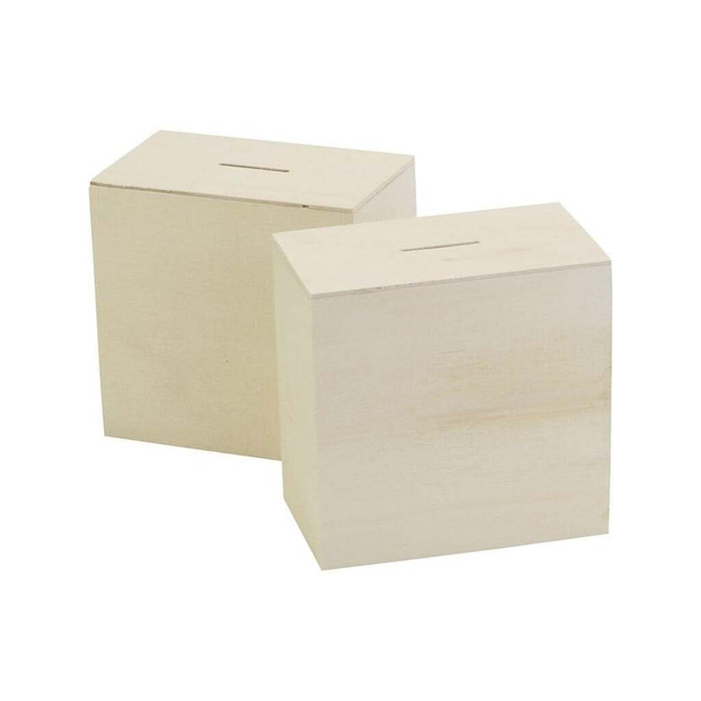 Creativ Company - Wooden money box 10x10x6cm 10 pcs.