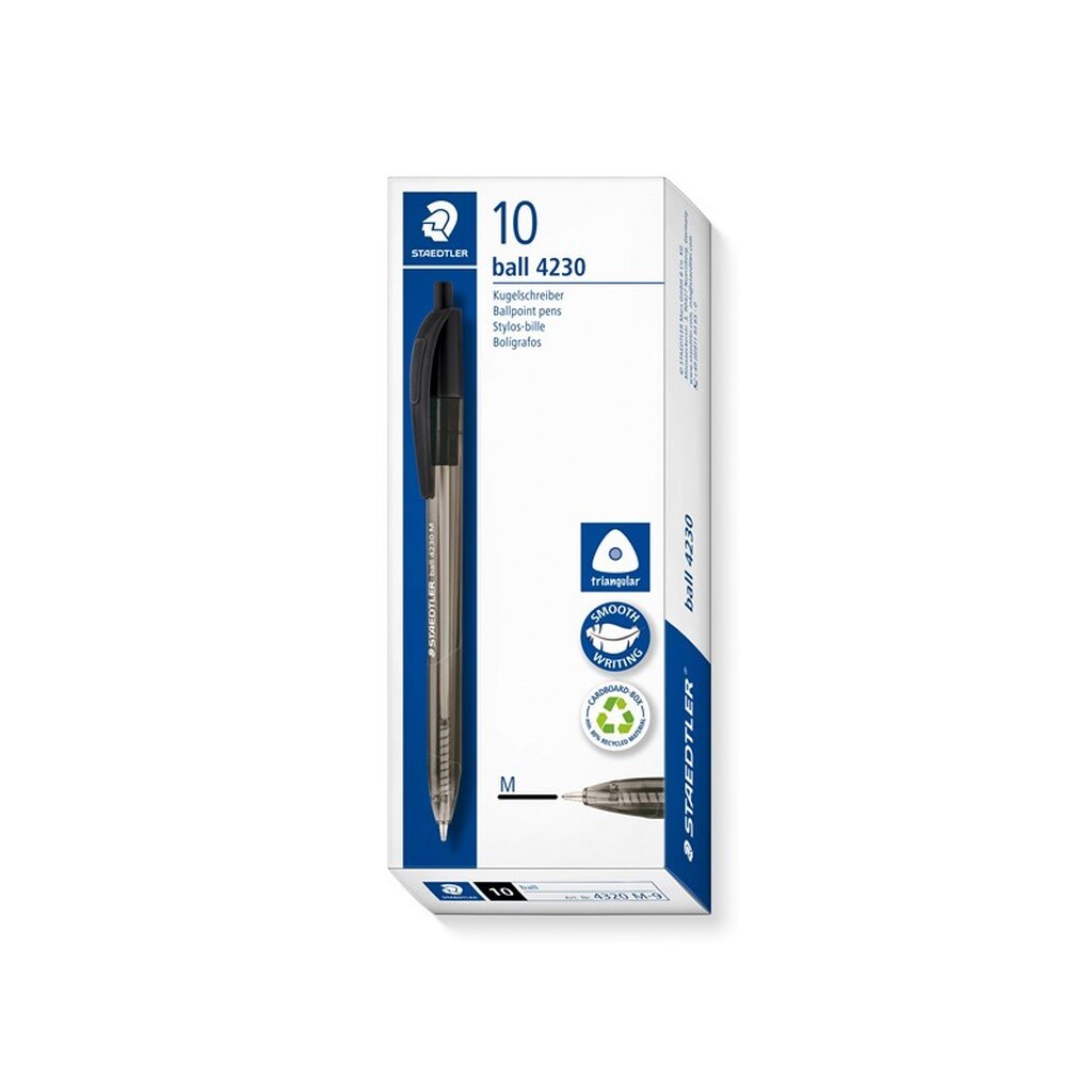 Staedtler STAEDTLER KUGLEPEN 4230 M, ÆSKE 10 STK, SORT