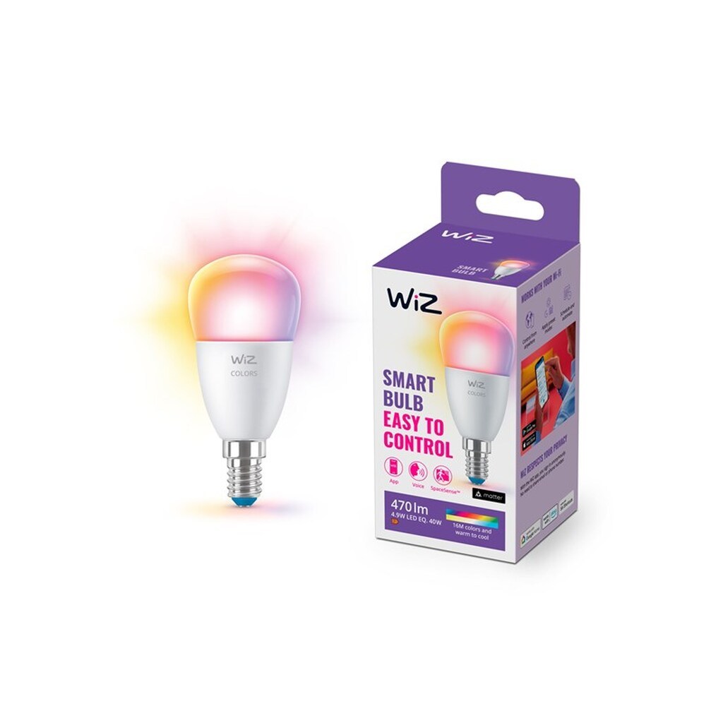 WiZ Full Color P45 E27 Smart Kronepære - RGB/16 millioner farver + dæmpbart hvidt LED-lys