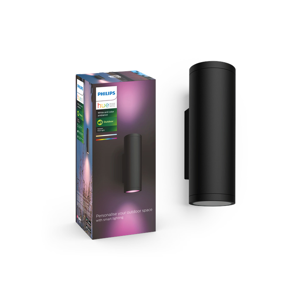 Philips Hue Appear udendørs væglampe (sort) - White and color ambiance