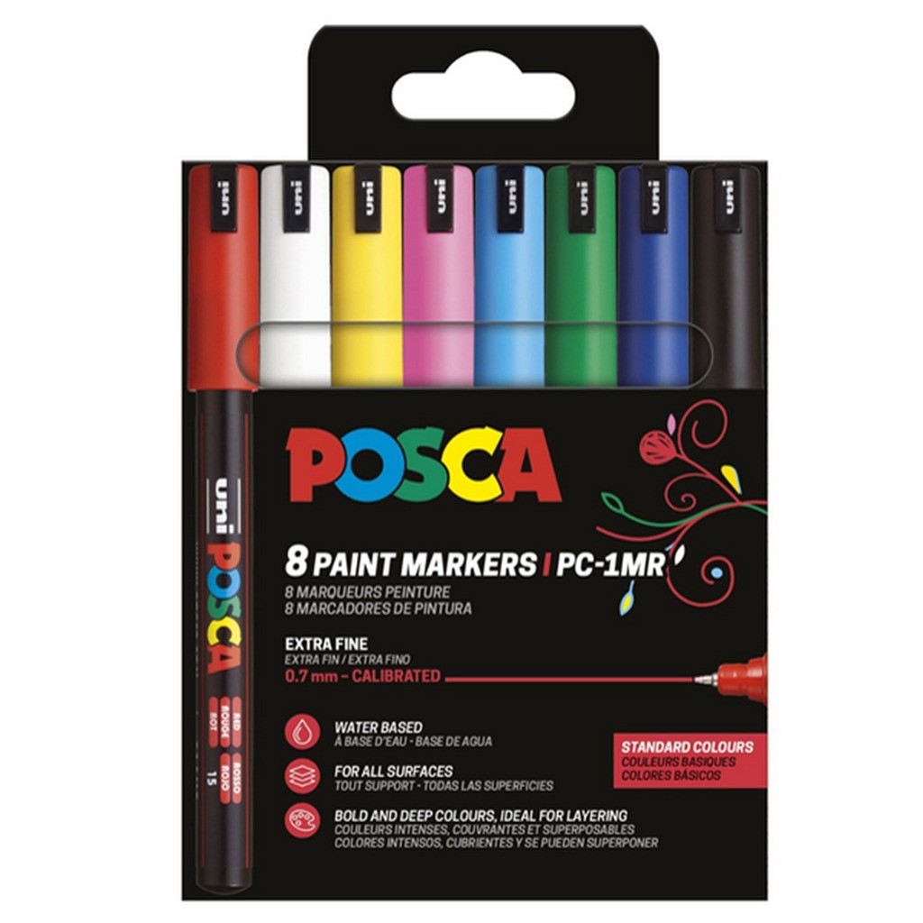 POSCA marker sæt PC-1MR 8 ass. std. farver