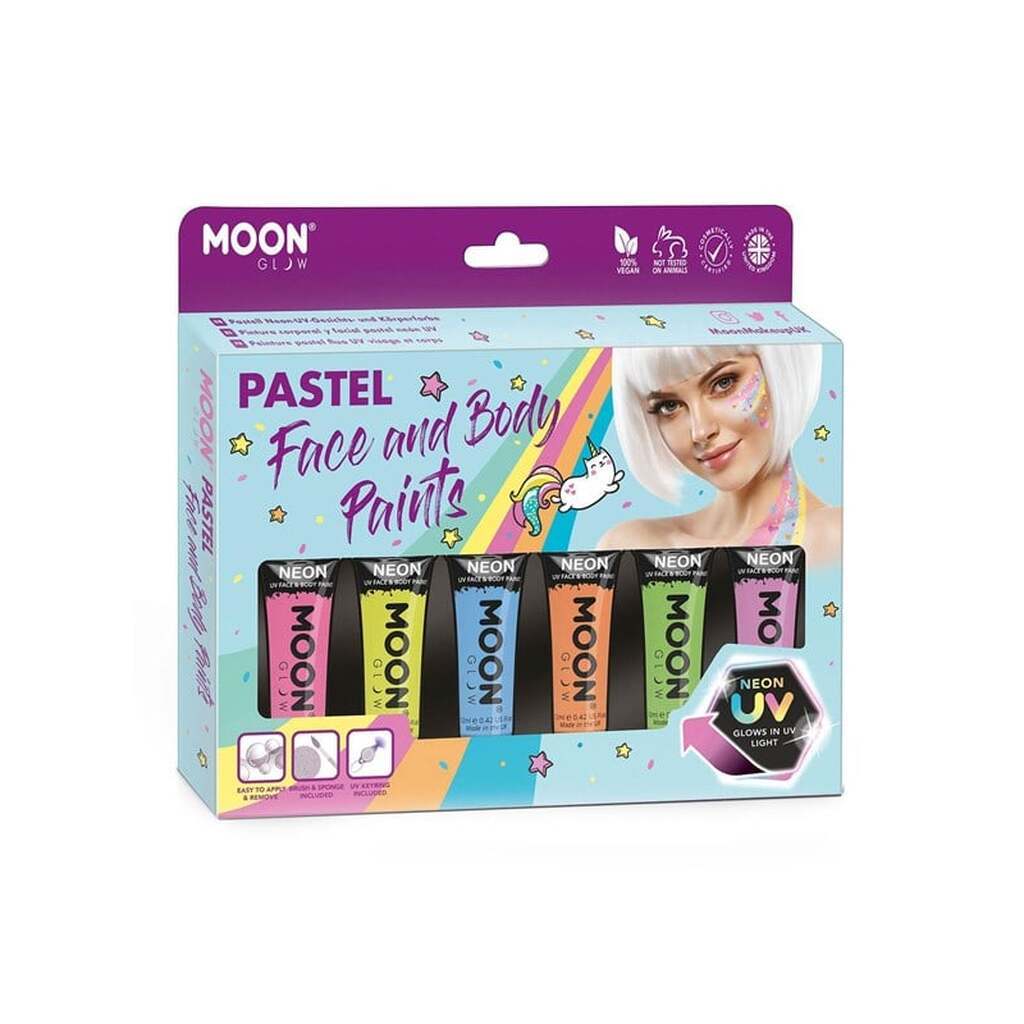 Haza Witbaard Face &amp; Body Paint Make-up Set - Pastel Neon