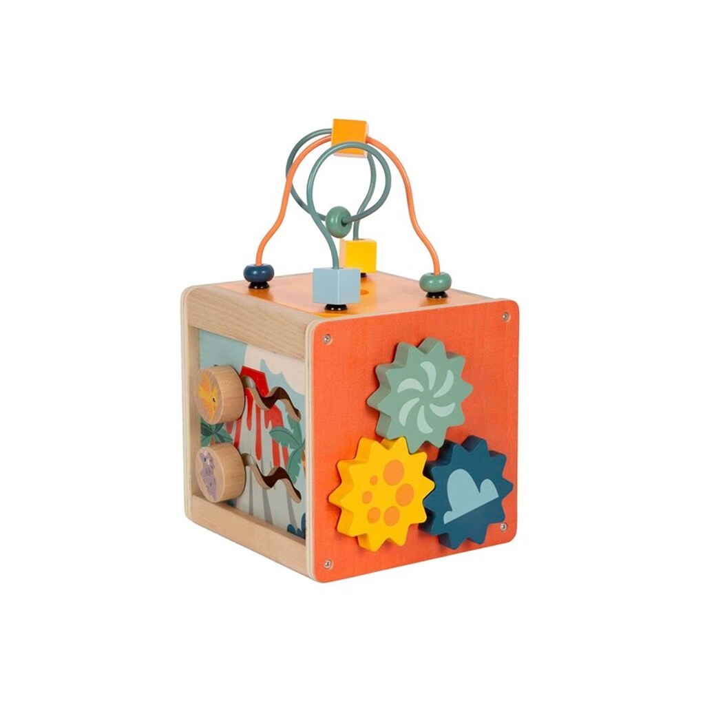 Small Foot - Wooden Activity Cube Motor Skills Spiral Dino