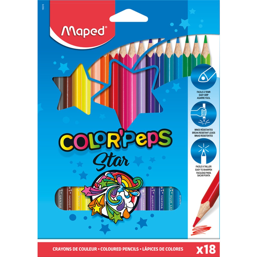 Maped Color&apos;Peps Star farveblyanter x18