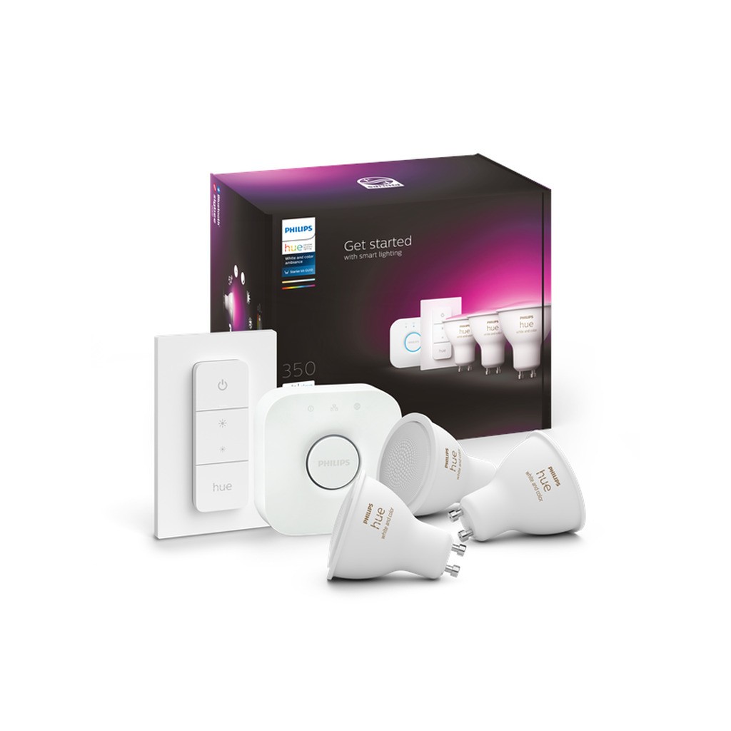 Philips Hue Color GU10 Spot - Starter kit med 3 pærer