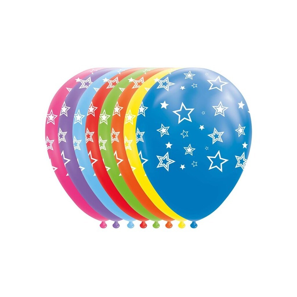 Globos Balloons Stars Mix Colors 30cm 8pcs.