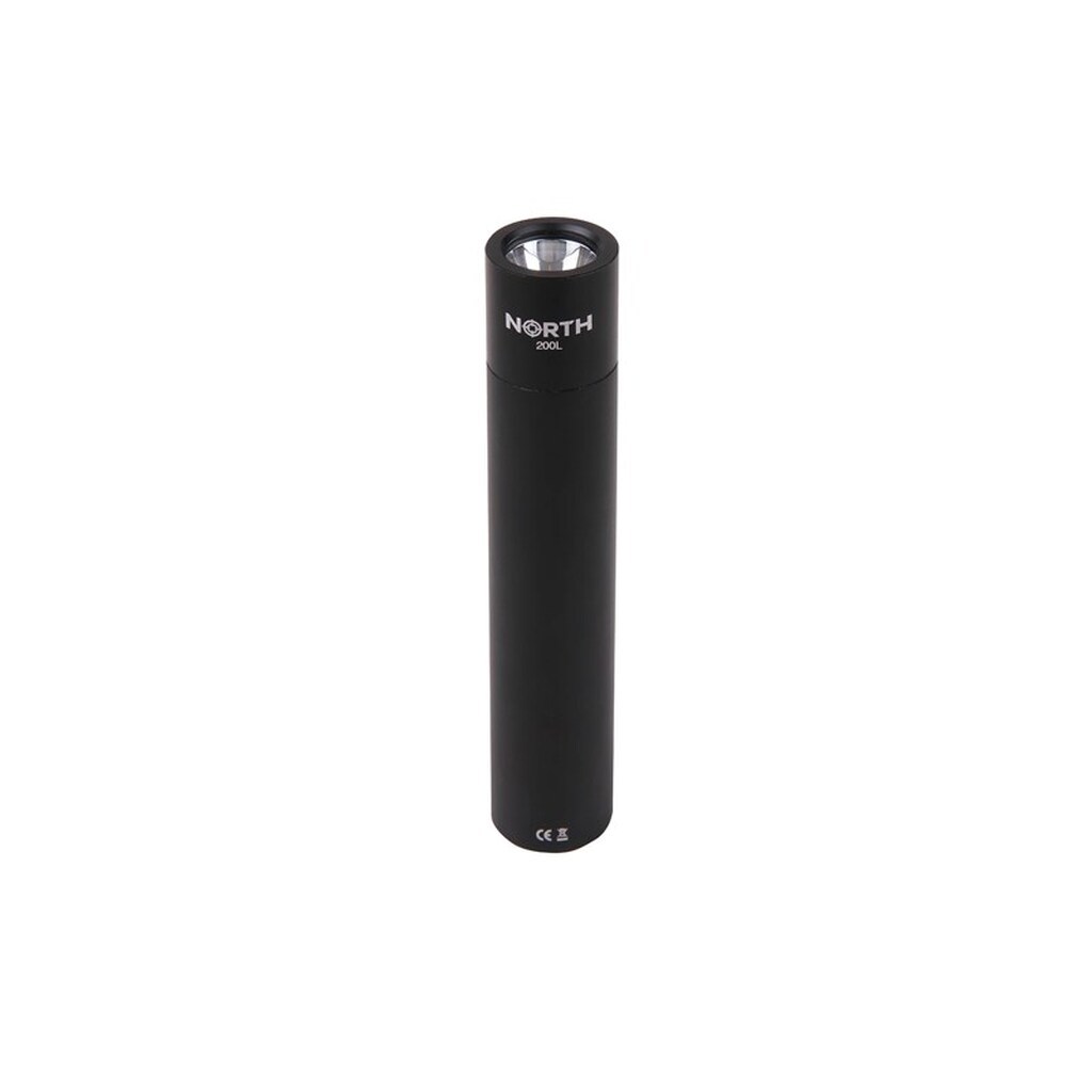 NORTH Flashlight 200 Lumen Black Aluminium 2W 3450Mah