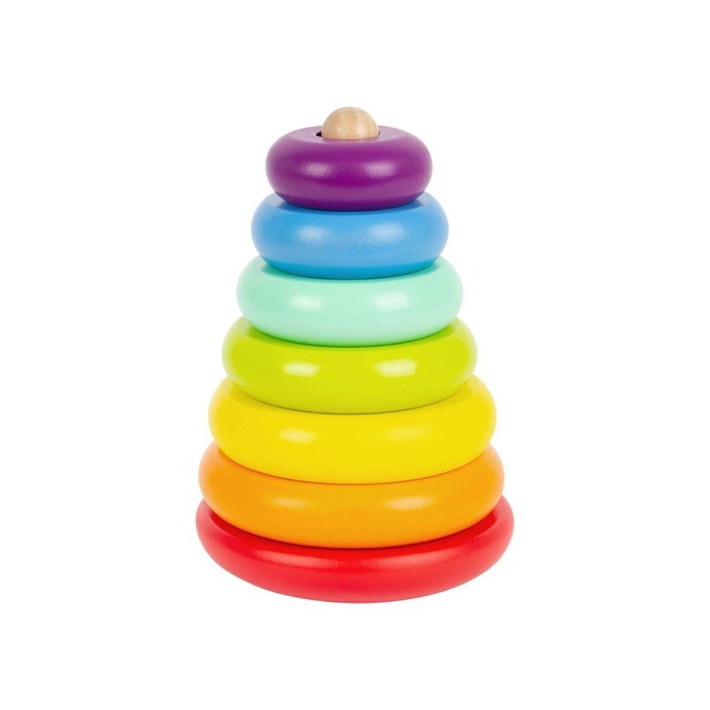 Small Foot - Wooden Stacking Tower Rainbow 7dlg.