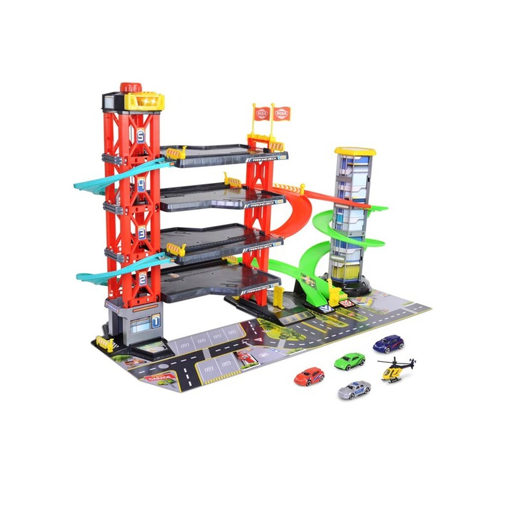 Dickie Parkeringshus med 4 Biler