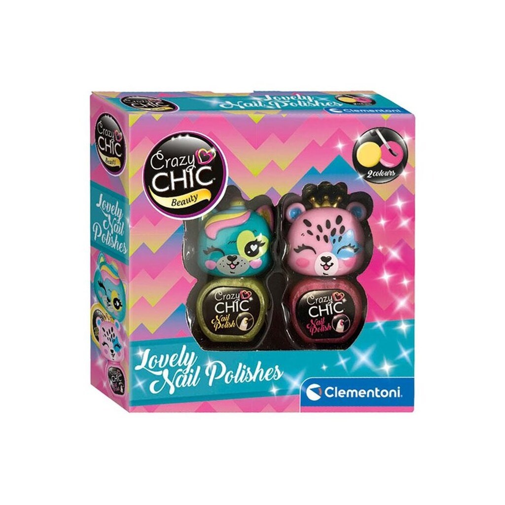 Clementoni Crazy Chic Nail Polish Yellow/Pink 2 pcs.