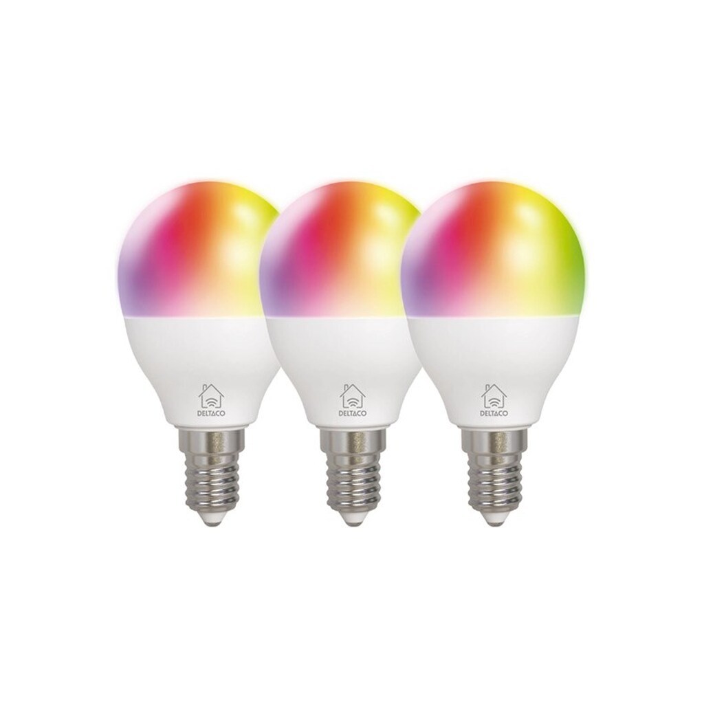 Deltaco Smart - LED light bulb - E14 - 5 W - RGB light - 2700-6500 K - white (pack of 3)