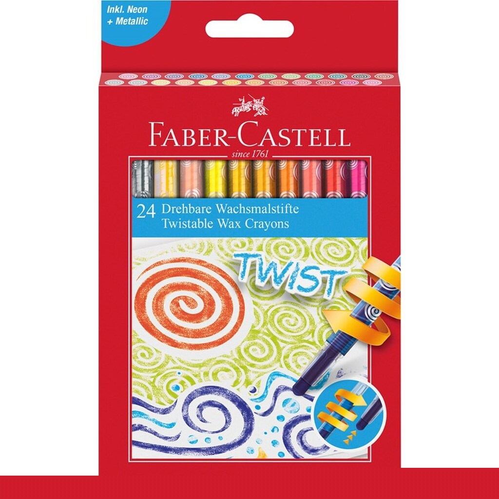 Faber-Castell Twistable Wax Crayons 24 ass