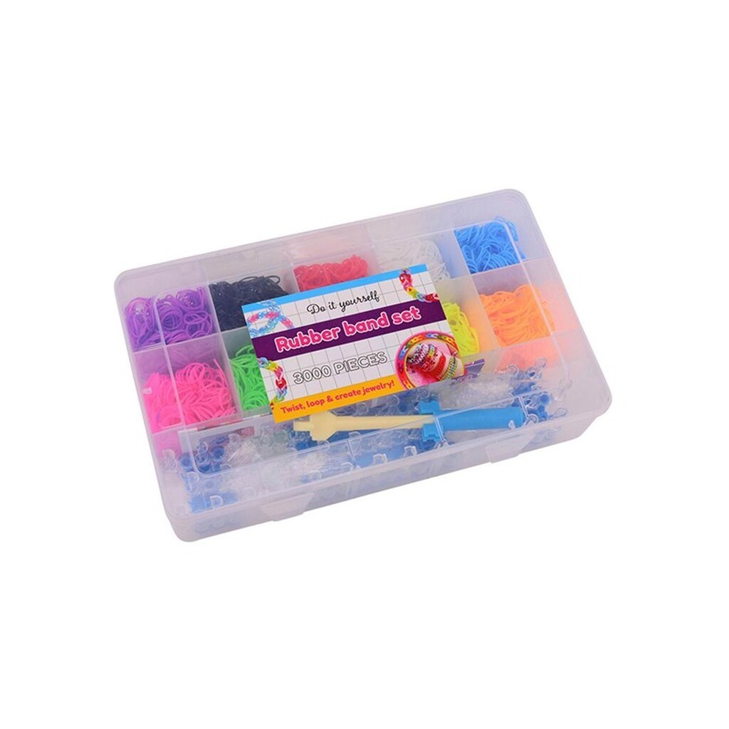 Johntoy - Loom Bands Set in Storage Box 3000pcs.