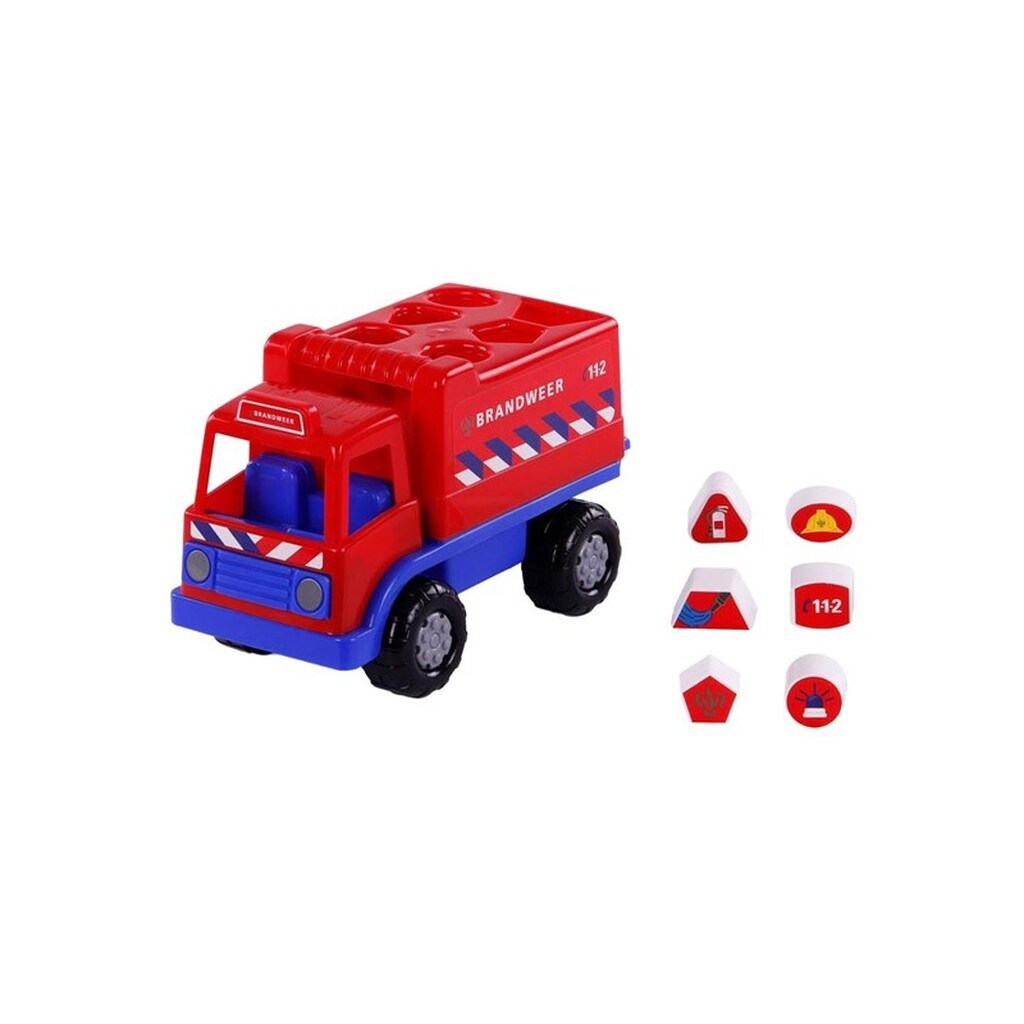 Cavallino Toys - Cavallino Fire Truck Shape Sorter with 6 Blocks 26cm