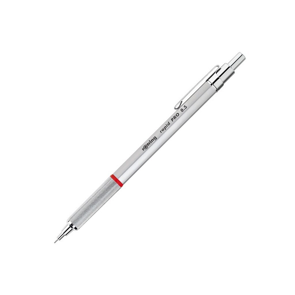 Rotring rOtring Rapid Pro mekanisk blyant | HB 0,5 mm blyant til fremdrift | Reduceret blybrud | Sølvkrom fuld metal tønde
