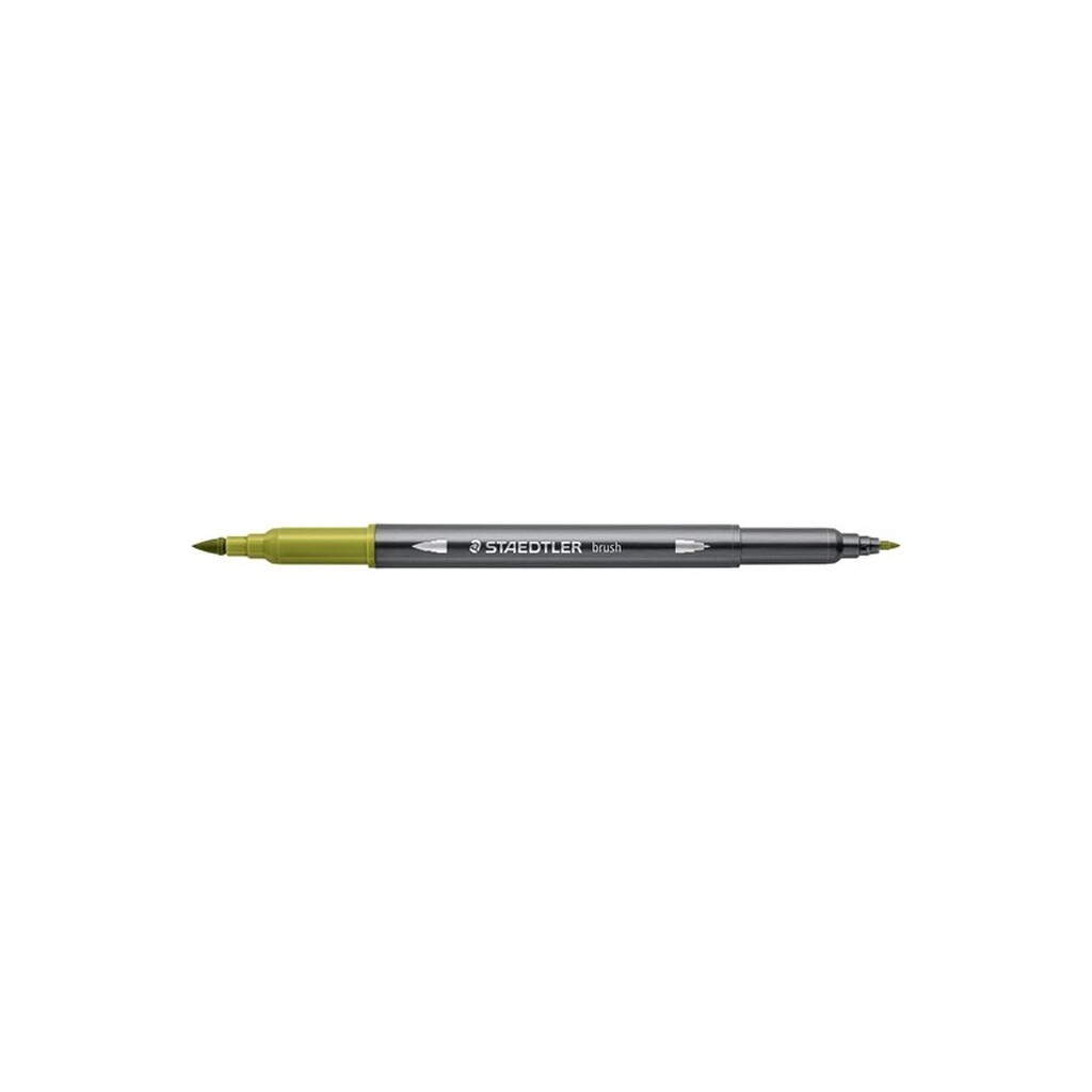 Staedtler STAEDTLER AKVA BRUSH PEN OLIVENGRØN, ÆSKE 10 STK