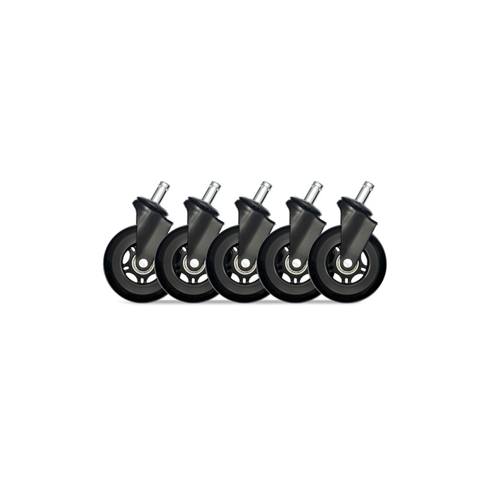 DUTZO Premium 3" universal gummihjul til alle stol typer - Sort - Gummi