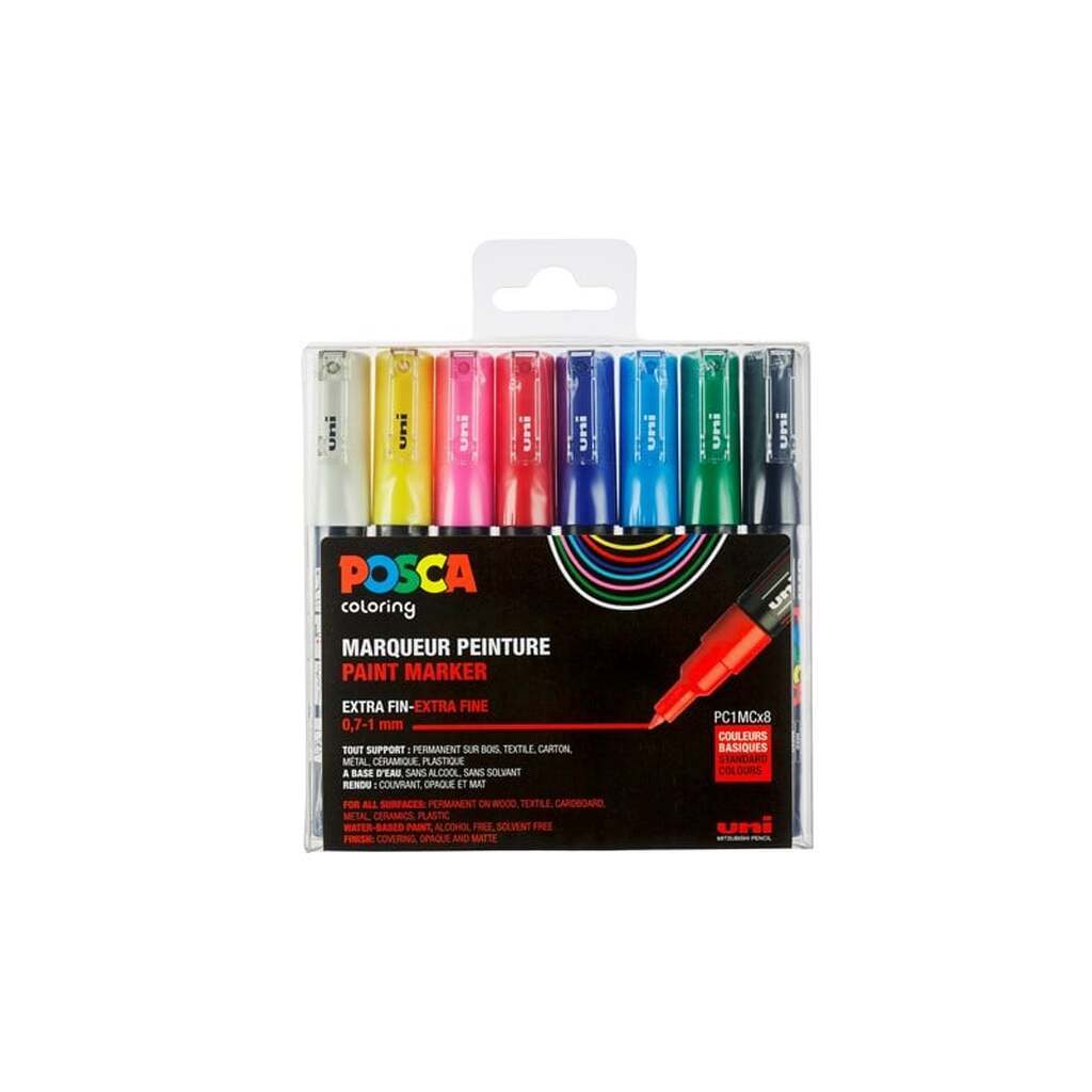 POSCA  marker sæt PC-1M 8 ass. std. farver