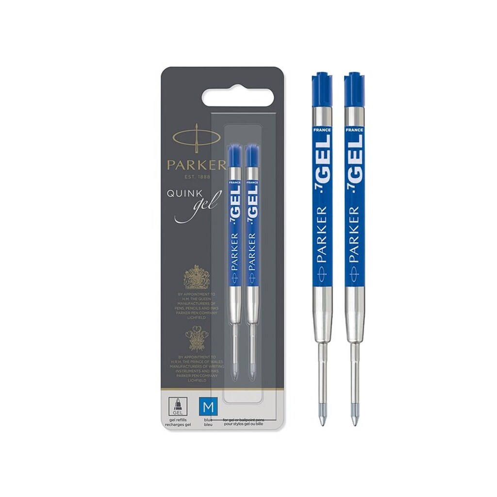 Parker PARKER gelblækpatroner, medium spids (0,7 mm), blå, 2 stk.