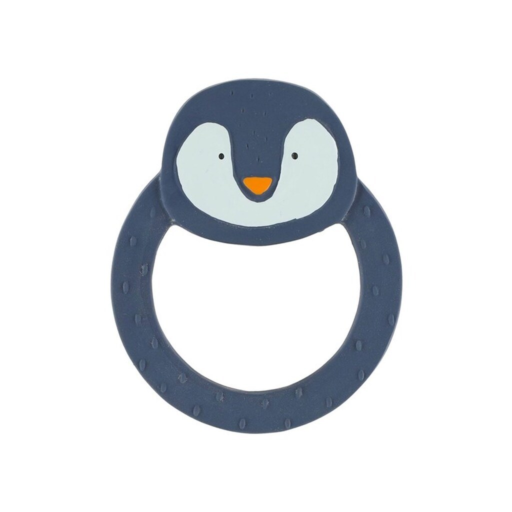 Trixie Baby Natural Rubber Round Teething Ring - Mr. Penguin