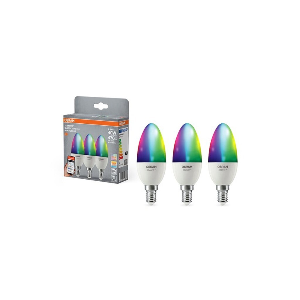 Osram SMART+ MATTER kerte 470lm 4,9W/RGBW mat E14 3-pak