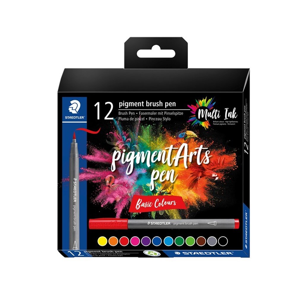 Staedtler Brush Pen Pigment Basic 12 stk/ass