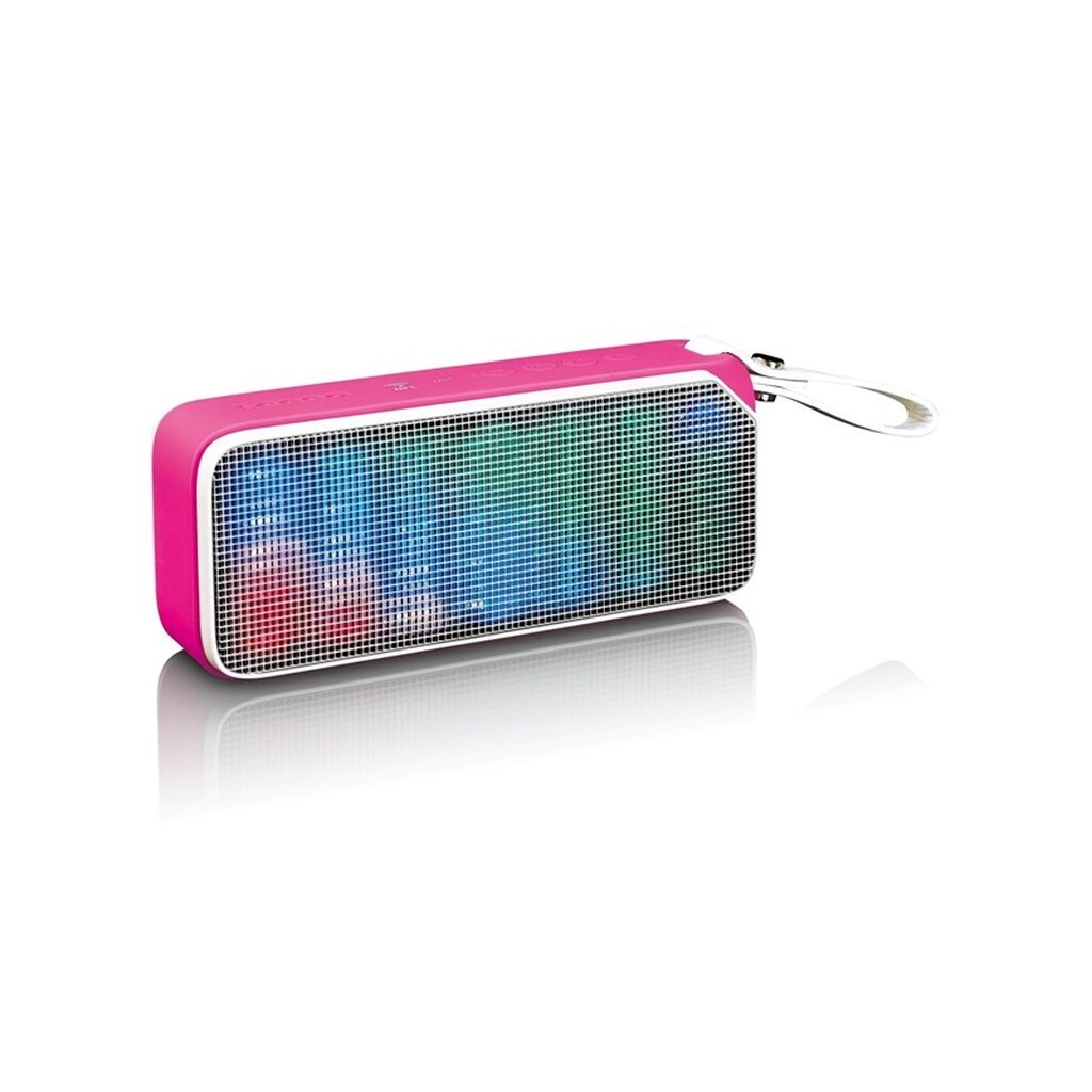 Lenco BT-191PK - Bluetooth stereo speaker splashproof with party lights - Pink