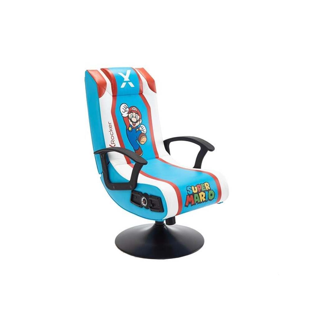 X Rocker Super Mario 2.1 Audio Pedestal Chair - Red/Blue