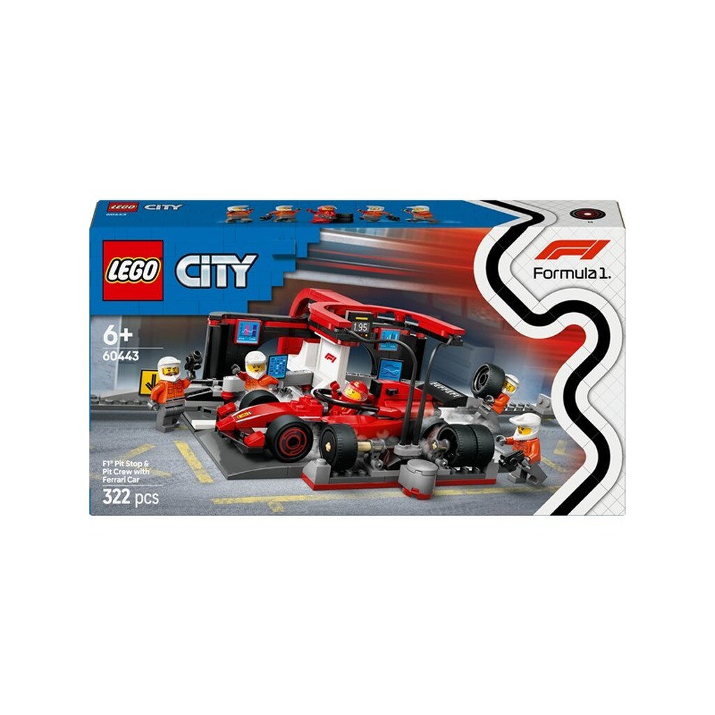 LEGO City 60443 F1®-pitstop og pitcrew med Ferrari-bil