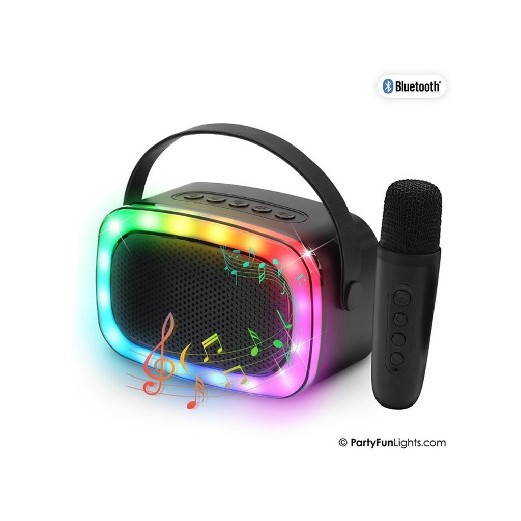 PartyFunLights Mini Karaoke højttaler med trådløs mikrofon