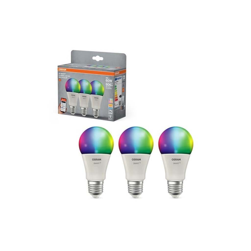 Osram SMART + MATTER standard 9W/RGBW (60W) mat E27 3-pak