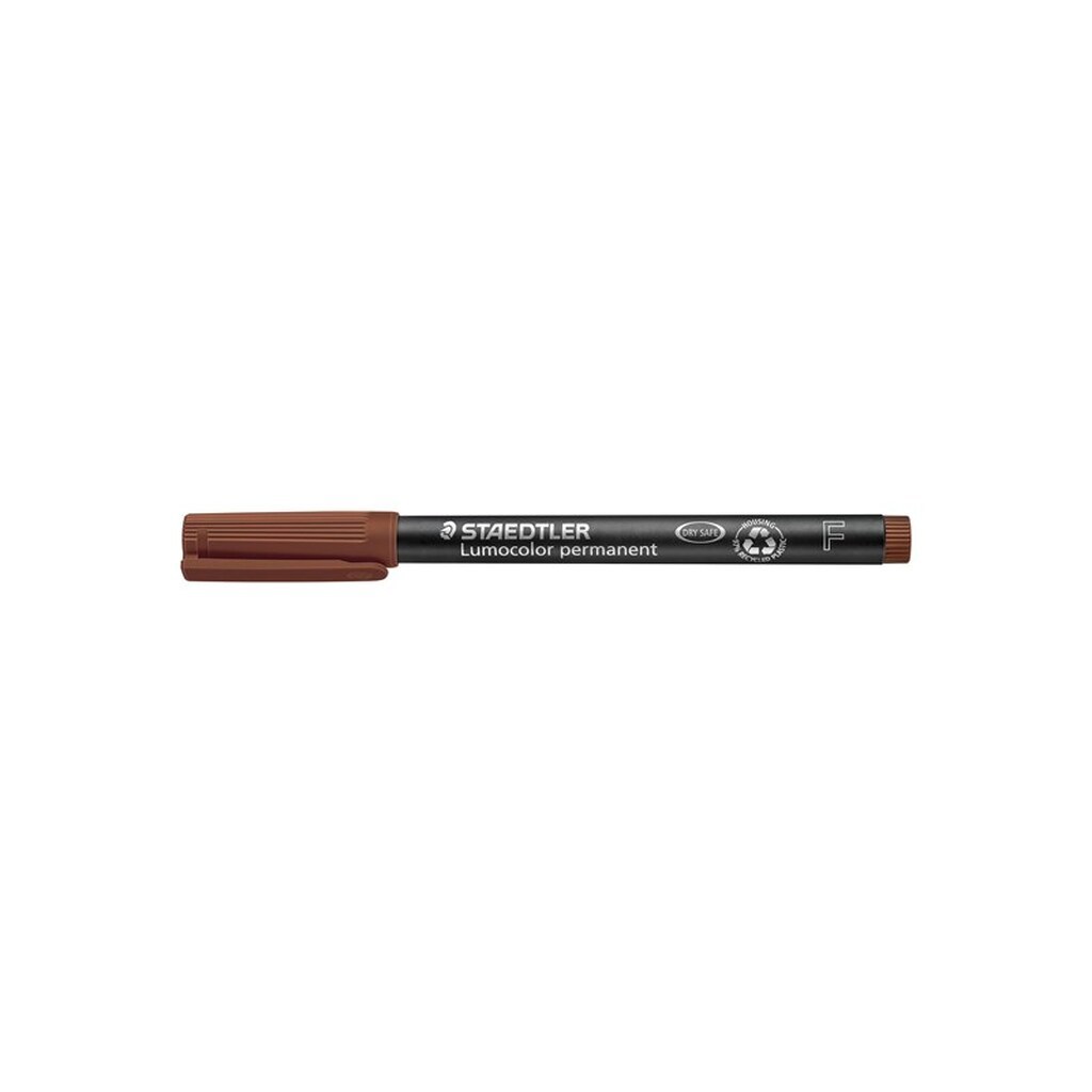 Staedtler LUMOCOLOR PERMANENT F 0,6 mm BRUN, ÆSKE 10 STK