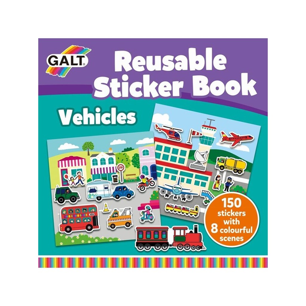 Galt Reusable Sticker Book - Vehicles