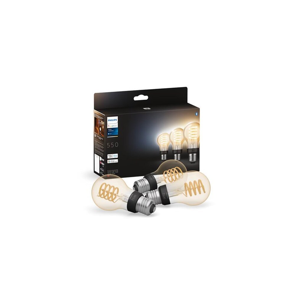 Philips Hue White Ambiance Filament A60 E27 Standard, 3-Pak