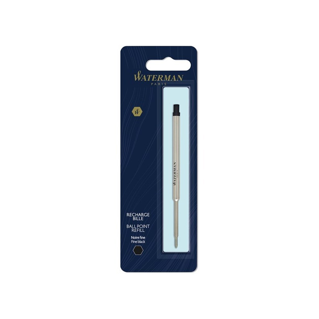 Waterman Ballpoint Pen Refill | Fint punkt | Sort blæk | 1 Antal