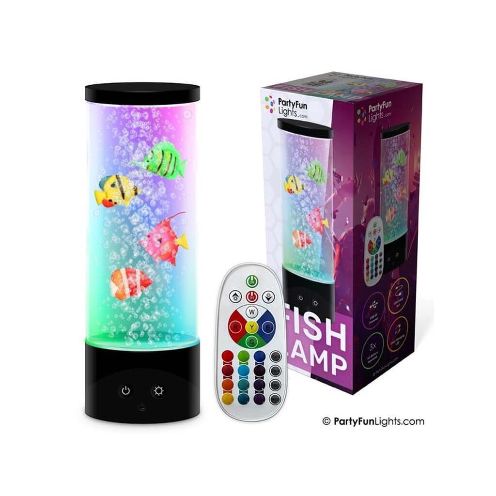 Party Funlight Fiske lampe med fjernbetjening H: 28cm