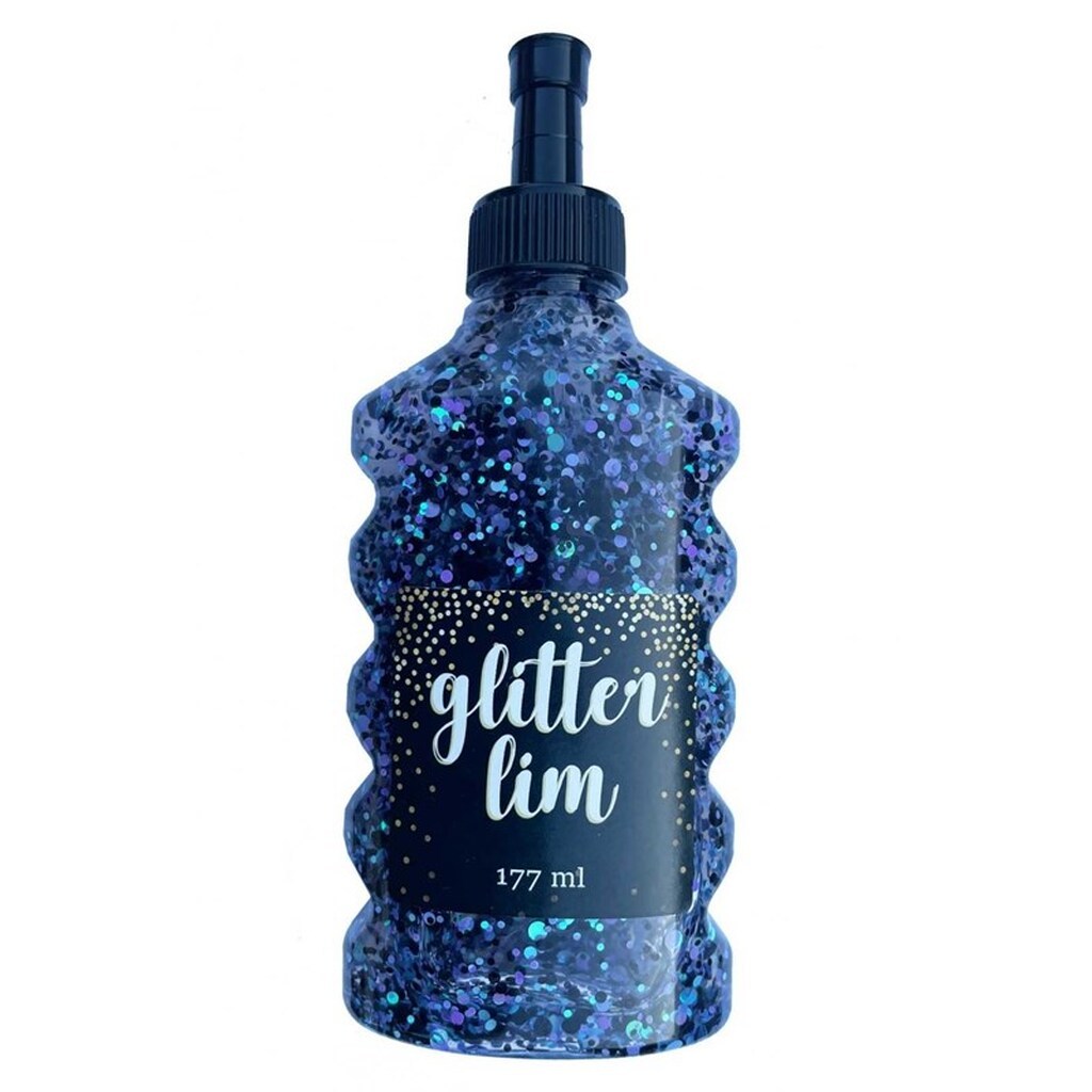 Hobby Mate Glitterlim grov glitter, Black w. Blue