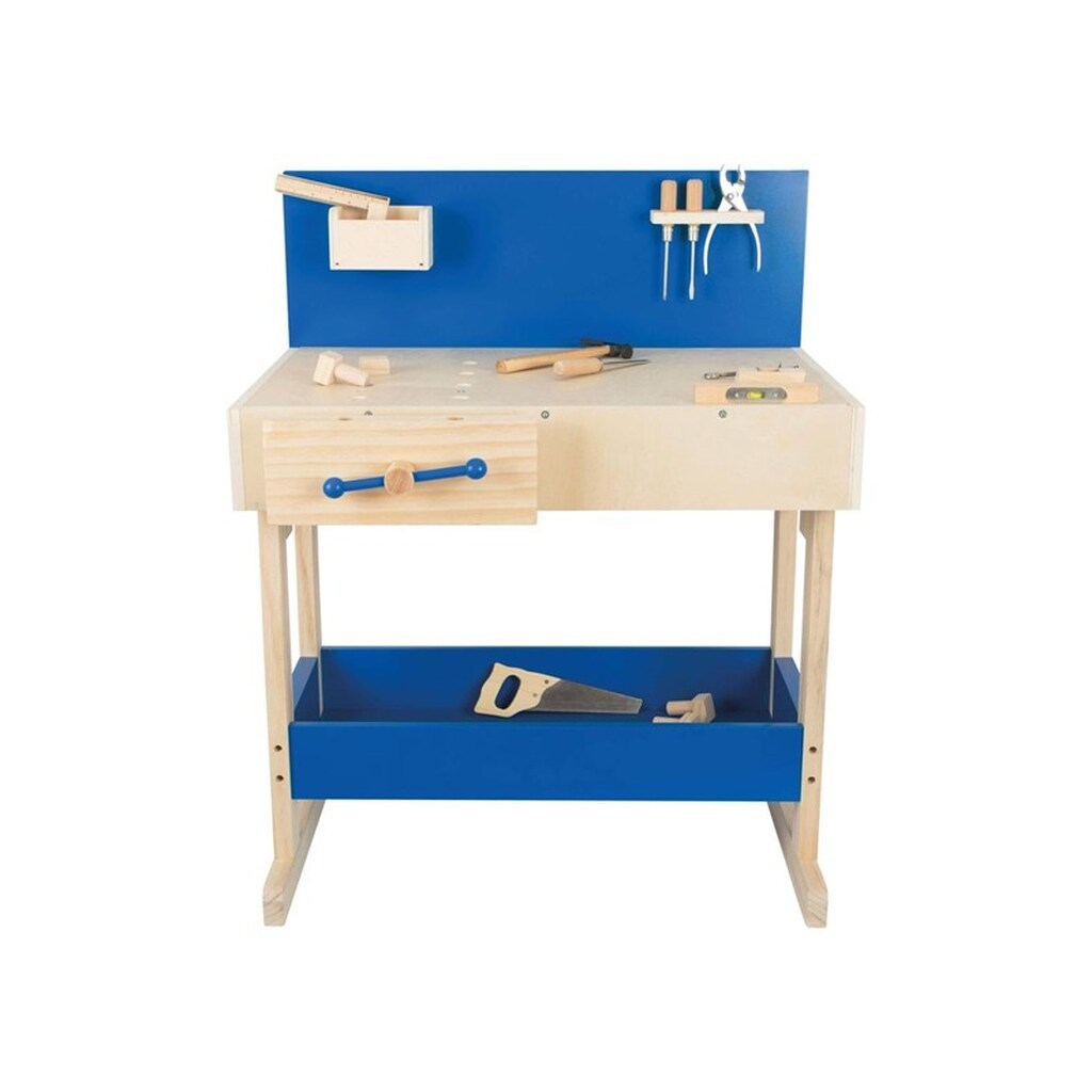 Small Foot - Wooden Toy Workbench Blue with Accessories