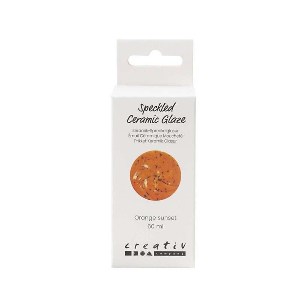 Creativ Company - Speckled Ceramic Glaze 999-1060 C Opaque Orange Sun - 60ml