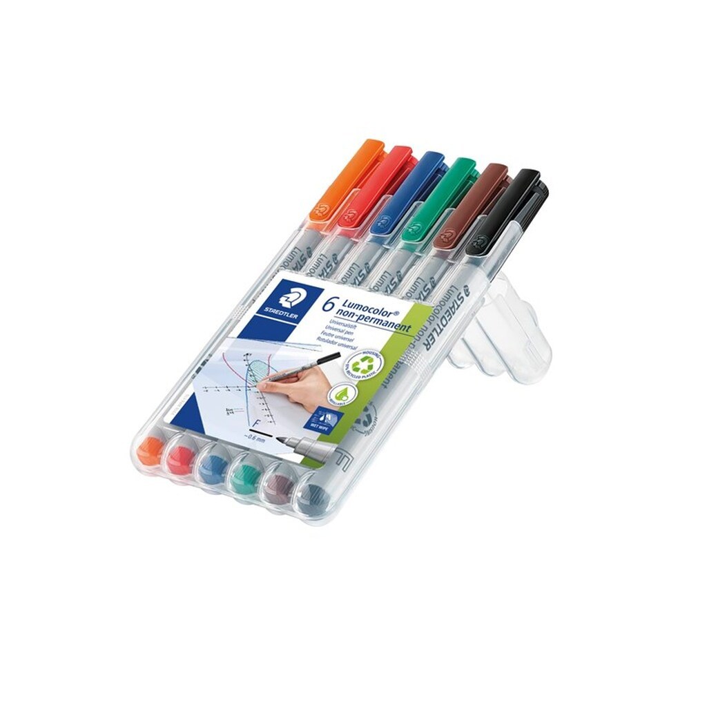 Staedtler Lumocolor Non-P F 0,6mm 6 ass./boks