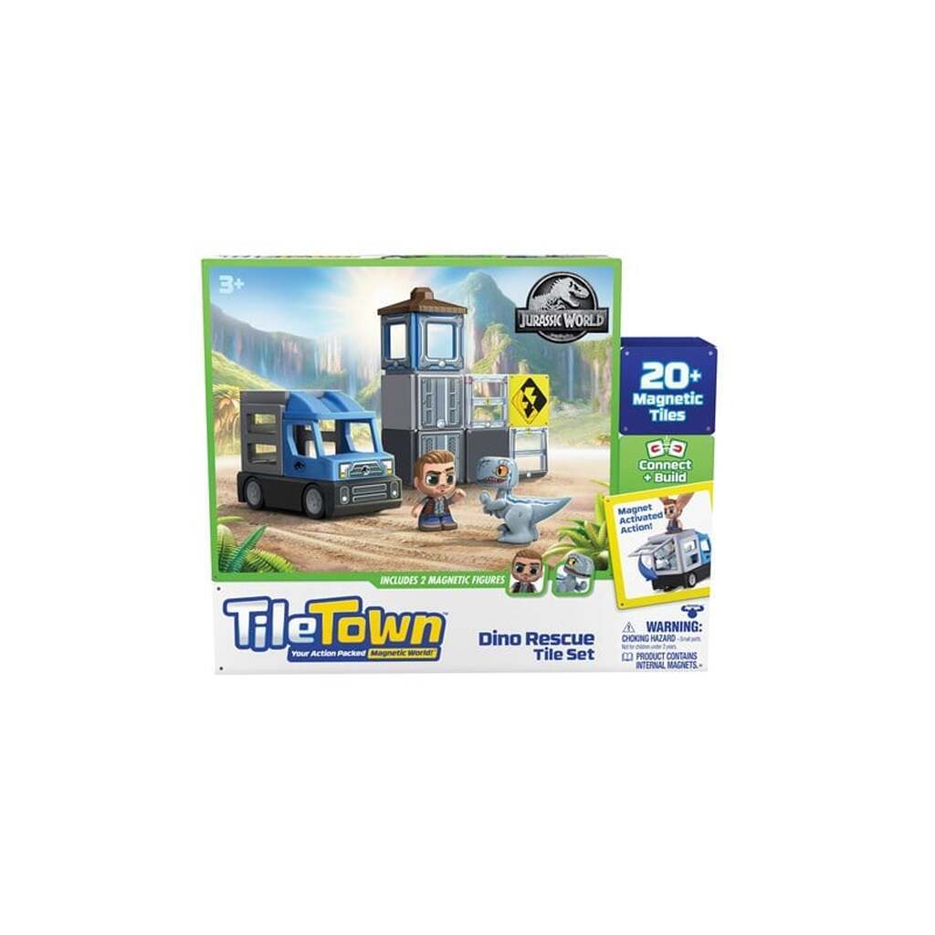 Tile Town Jurassic World Dino Redning, Magnetisk byggesæt 22 dele