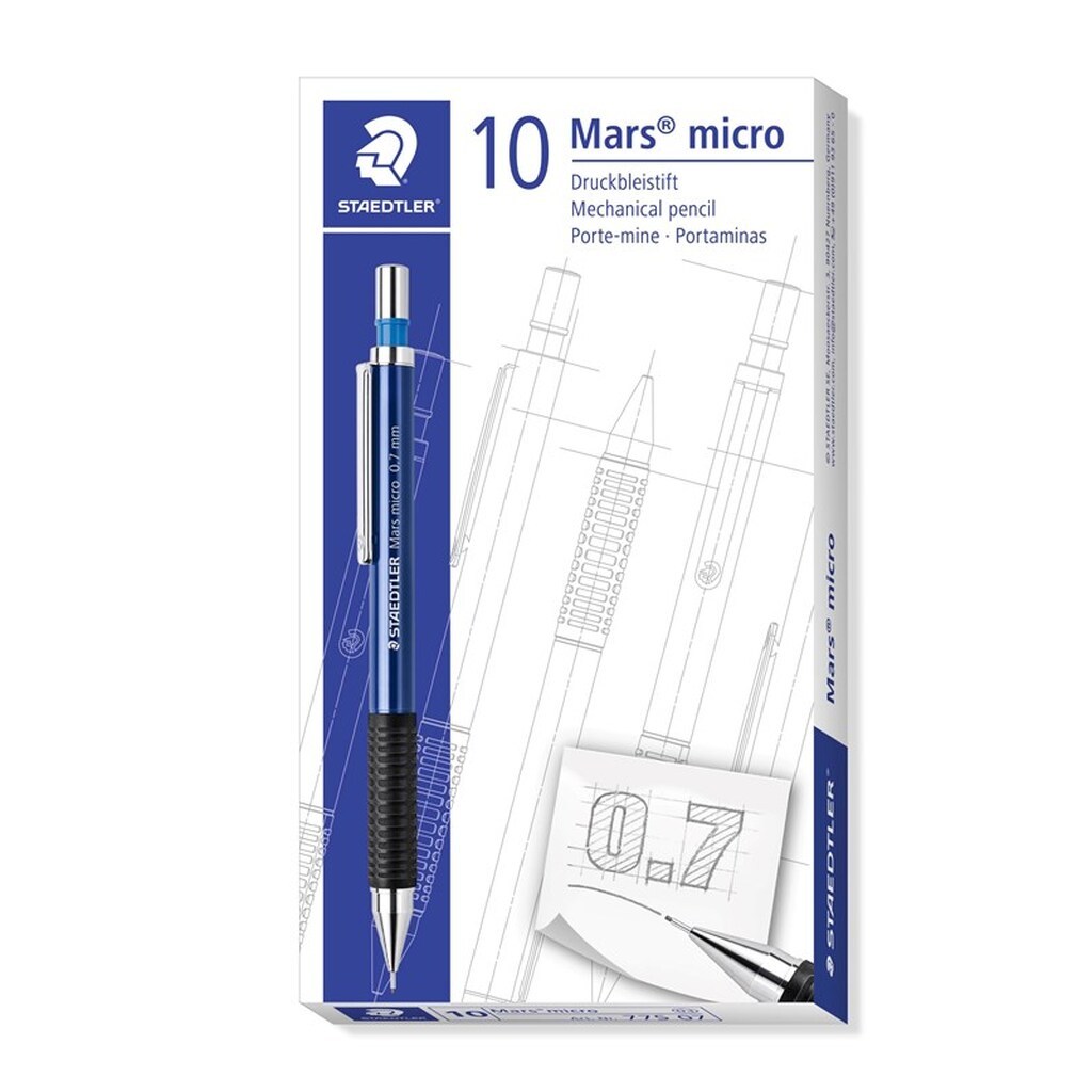 Staedtler MARS MICRO PENCIL, 10 STK, 0,7mm BLÅ