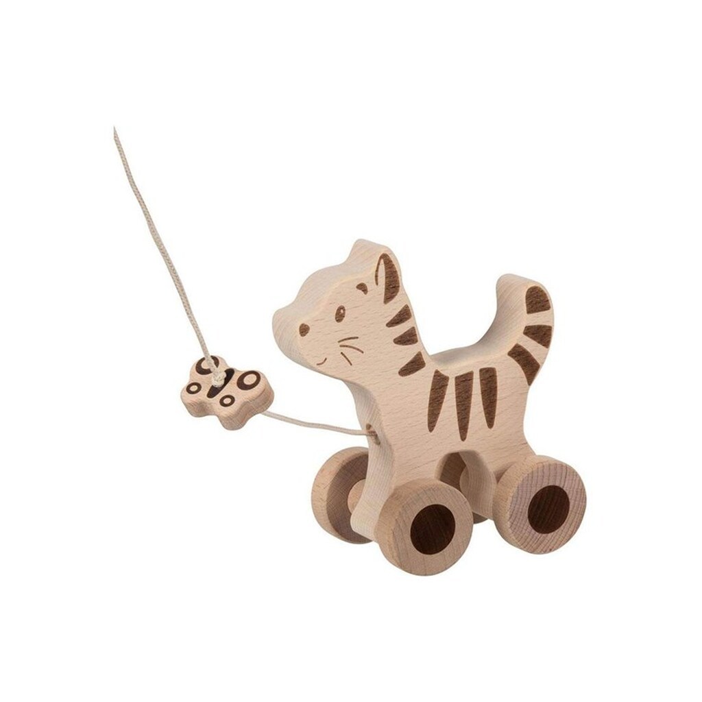 Goki Wooden Pull Animal Cat