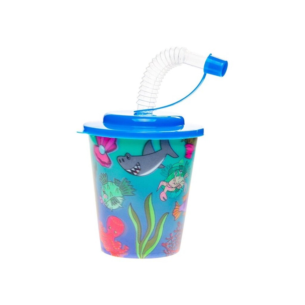 LG-Imports Cup with Lid and Straw Underwater World 12 pcs.
